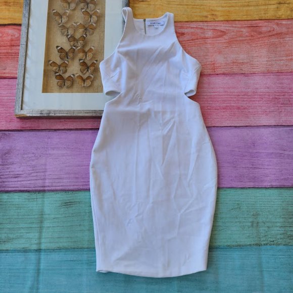 Elizabeth and James White Lela Sleeveless Cutout Pencil Sheath Dress 6 - Picture 5 of 12